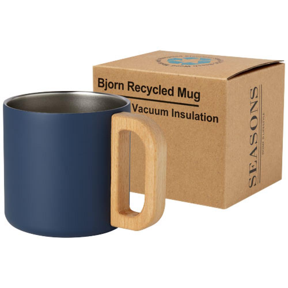 Taza de acero inoxidable reciclado con certificado RCS con aislamiento de cobre de 360 ml "Bjorn"