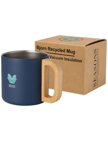 Taza de acero inoxidable reciclado con certificado RCS con aislamiento de cobre de 360 ml "Bjorn"