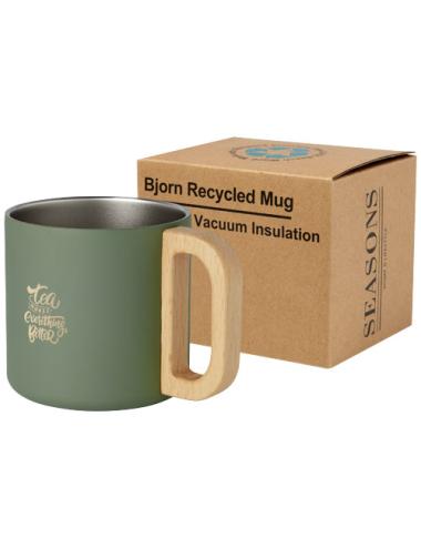 Taza de acero inoxidable reciclado con certificado RCS con aislamiento de cobre de 360 ml "Bjorn"