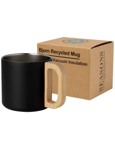 Taza de acero inoxidable reciclado con certificado RCS con aislamiento de cobre de 360 ml "Bjorn"