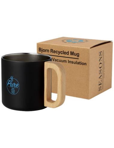 Taza de acero inoxidable reciclado con certificado RCS con aislamiento de cobre de 360 ml "Bjorn"