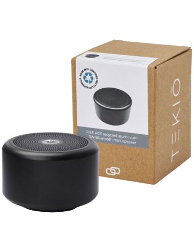 Minialtavoz Bluetooth® de aluminio reciclado de 3 w con certificación RCS  "Rise"