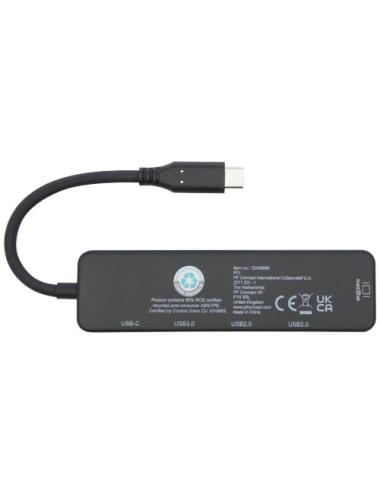 USB 2.0-3.0 con adaptador multimedia de plástico reciclado con puerto HDMI y certificación RCS  "Loop"