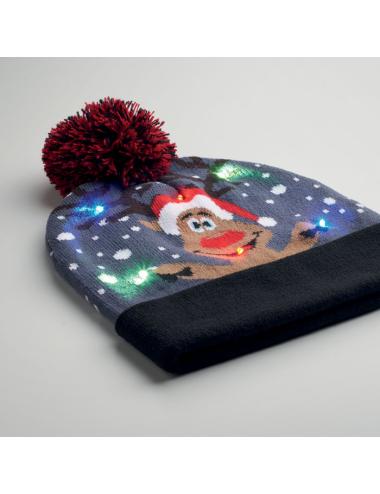 Gorro de punto navideño LED