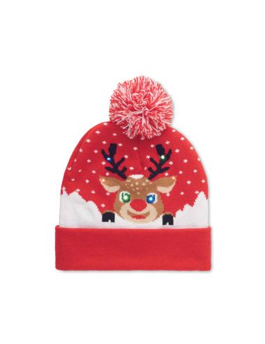 Gorro de punto navideño LED