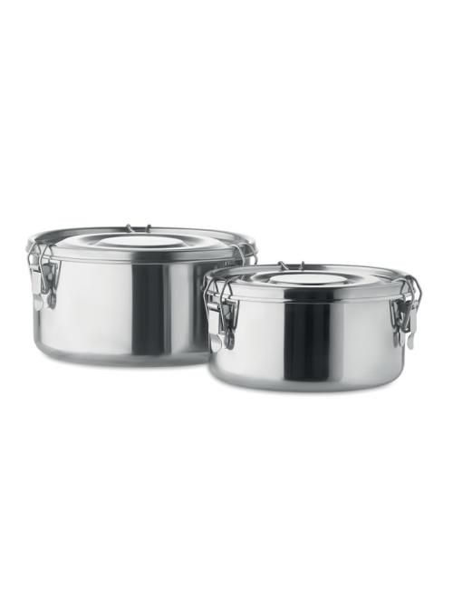 Set fiambreras de acero inox.