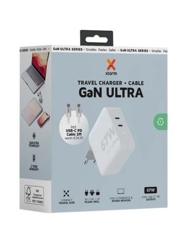 Cargador de viaje de 67 W con cable USB-C PD de 100 W "Xtorm XVC2067 GaN Ultra"