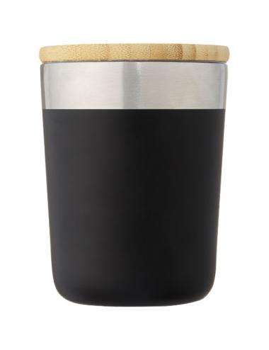 Vaso de 300 ml de acero inoxidable con aislamiento al vacío de cobre y tapa de bambú "Lagan"