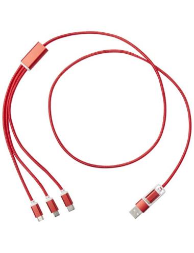 Cable de carga 5 en 1 de aluminio reciclado "Versatile"