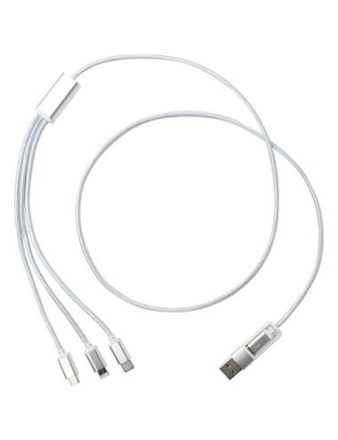 Cable de carga 5 en 1 de aluminio reciclado "Versatile"