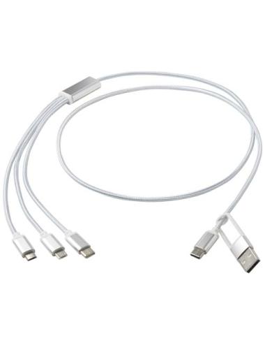 Cable de carga 5 en 1 de aluminio reciclado "Versatile"