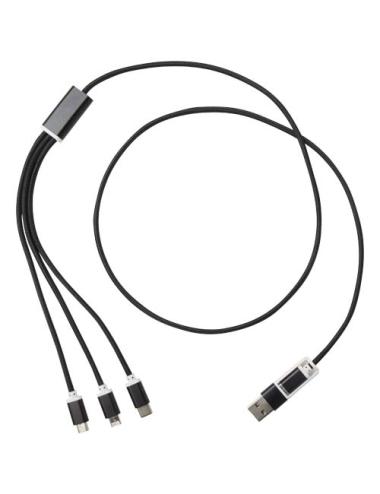 Cable de carga 5 en 1 de aluminio reciclado "Versatile"