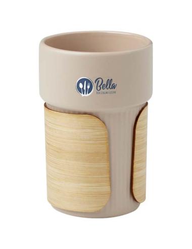 Vaso de 340 ml con funda de bambú "Fika"