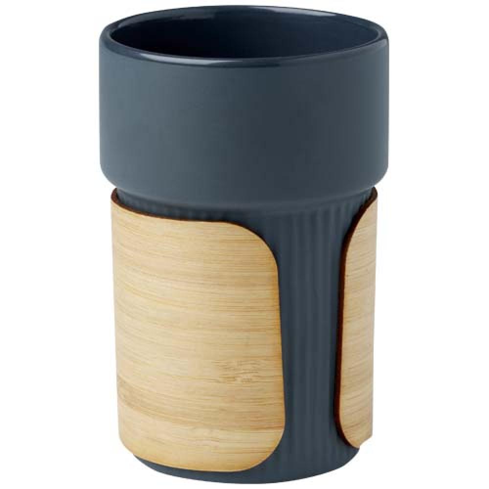 Vaso de 340 ml con funda de bambú "Fika"