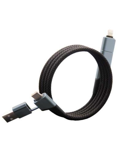 Cable de carga magnética ultrarrápida de 100 W 4 en 1 de rPET "SCX.design C52"