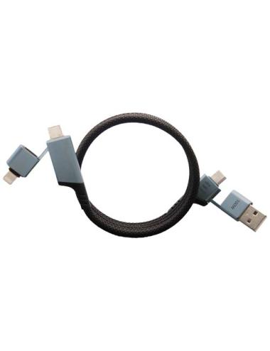 Cable de carga magnética ultrarrápida de 100 W 4 en 1 de rPET "SCX.design C52"