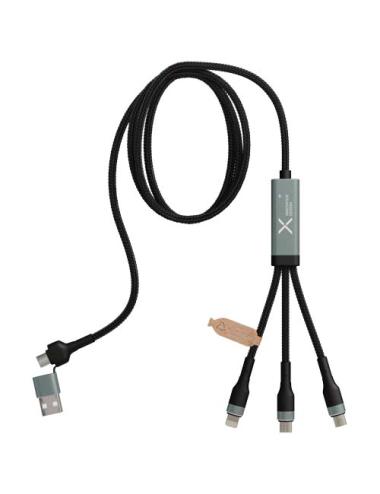 Cable de carga ultrarrápida de 100 W 5 en 1 de rPET "SCX.design C53"