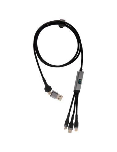 Cable de carga ultrarrápida de 100 W 5 en 1 de rPET "SCX.design C53"