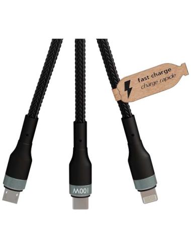 Cable de carga ultrarrápida de 100 W 5 en 1 de rPET "SCX.design C53"