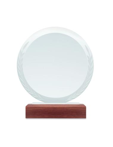 Placa o trofeo cristal redonda