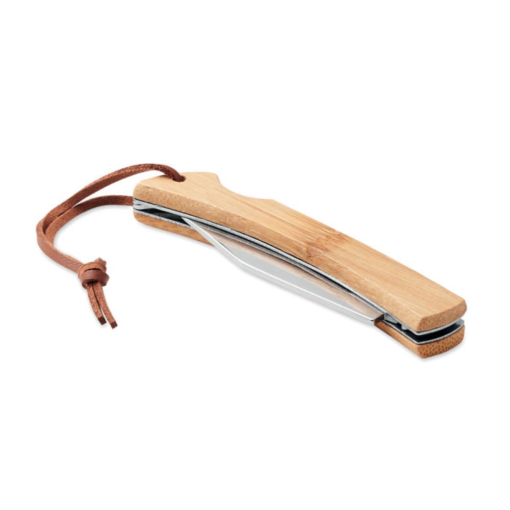 Cuchillo plegable de bambú