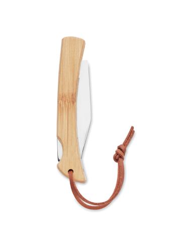 Cuchillo plegable de bambú