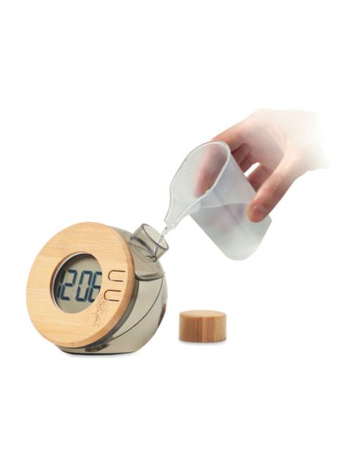 Reloj LCD de bambú por agua